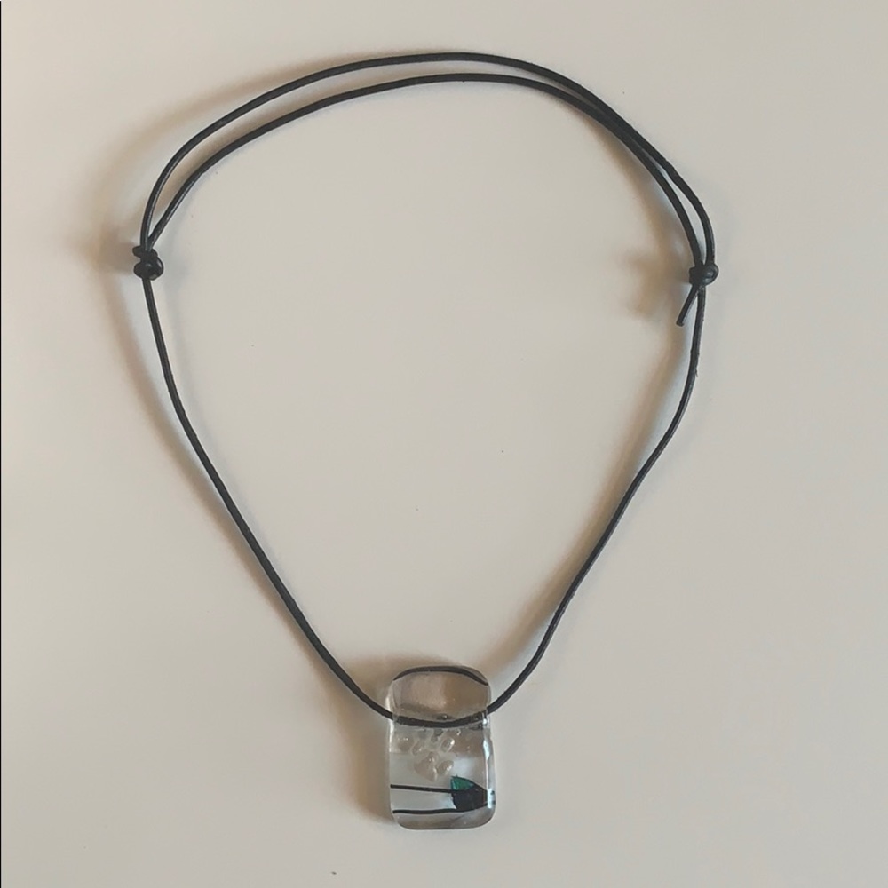 Glass Blown Dog Paw Necklace from Norway